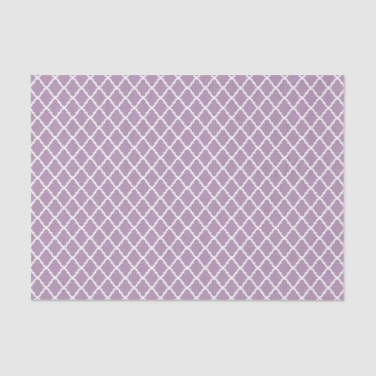 Modern Lavender Paars Moroccan Quatrefoil Pattern Tissuepapier (Voorkant)