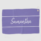 Modern Lavender Paarse hand Letterige scriptnaam Golfhanddoek (Horizontaal)
