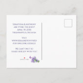 Modern Lavender Typography Save the Date Postcard Aankondigingskaart (Achterkant)