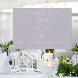 Modern Lavender Wedding Bride Parents Kaart