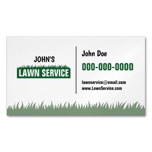 Modern Lawn Service Magnetic Profile Card Magnetisch Visitekaartje (Voorkant)