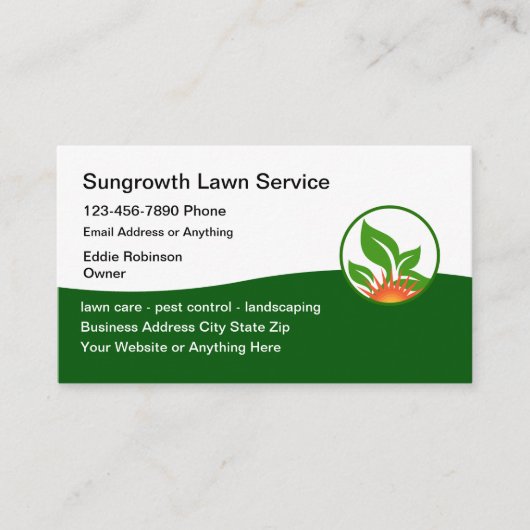 Modern Lawn Services Embleem Visitekaartjes (Voorkant)