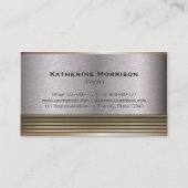 Modern Lawyer Attorney Gold en Silver Courthouse Visitekaartje (Achterkant)