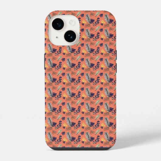 Modern Leaf Pattern iPhone Hoesje (Achterkant)