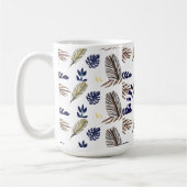 Modern Leaf Pattern Koffiemok (Links)