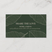 Modern Leaf Pattern Logo Business Reference Card Aanbevelingskaartje (Voorkant)