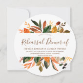 Modern Leaf Wreath Rustic Herfst Rehearsal Dinner Kaart (Voorkant)