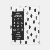 Modern Leaves Baby Milestone Blanket Fleece Deken (Voorkant)