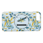 Modern Leaves Navy Gold "Letter M" Case-Mate iPhone Case (Achterkant (Horizontaal))
