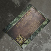 Modern lederen groen stijlvolle QR referral Kaart Visitekaartje