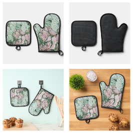 Modern lederen patroon ovenwant & pannenlap set