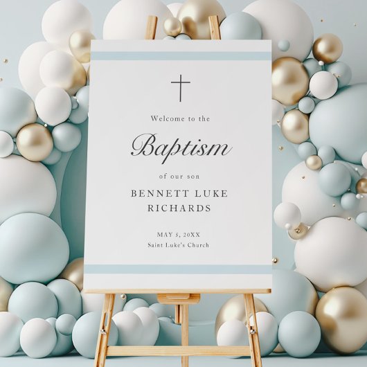 Modern legance boys Baptisme Welkom Poster