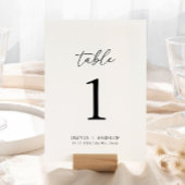Modern legant bruiloft tabelnummer aankondiging