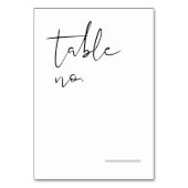Modern legant bruiloft tabelnummer kaart (Voorkant)