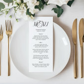 Modern legant Calligraphy Script Wedding Menu