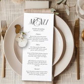 Modern legant Calligraphy Script Wedding Menu