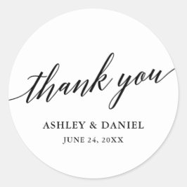 Modern legant Calligraphy Script Wedding Ronde Sticker