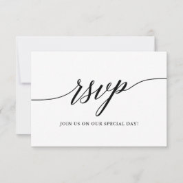 Modern legant Calligraphy Script Wedding RSVP Kaartje