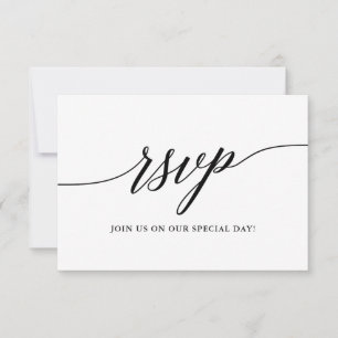 Modern legant Calligraphy Script Wedding RSVP Kaartje