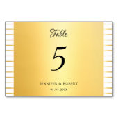 Modern legant Gold Striped handgeschreven script Kaart (Achterkant)