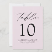 Modern legant lavender Weddenschap Table Number (Voorkant)