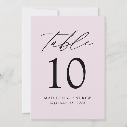 Modern legant lavender Weddenschap Table Number (Voorkant)