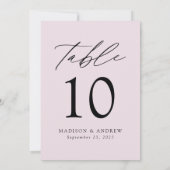 Modern legant lavender Weddenschap Table Number (Achterkant)