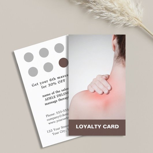 Modern legant Massage Therapist Loyalty Card