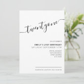 Modern legant script 21st verjaardag kaart (Staand voorkant)