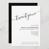 Modern legant script 21st verjaardag kaart (Voorkant / Achterkant)