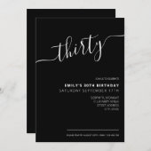 Modern legant script 30th Birthday Kaart (Voorkant / Achterkant)