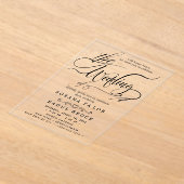 Modern legant Script Wedding Acryl Uitnodigingen (Laagn)