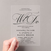 Modern legant Script Wedding Acryl Uitnodigingen (Insitu (Draagbaar))