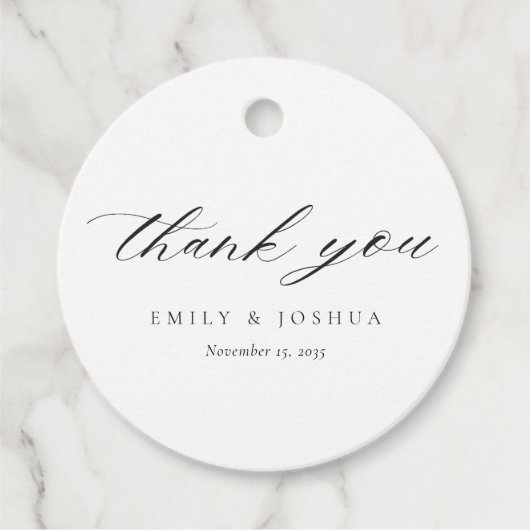 Modern legant Script Wedding Bedankjes Labels (Voorkant)