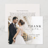 Modern legant Script Weduwfoto Hartelijk kaart (Voorkant / Achterkant)