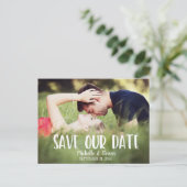 Modern legant sla onze datum op aankondigingskaart (Staand voorkant)