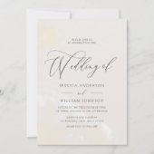 Modern legant Waterverf Script Wedding Kaart (Voorkant)