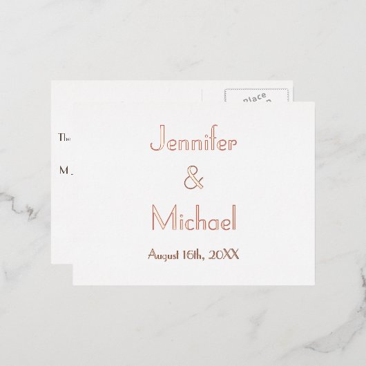 Modern legant Weddenschap RSVP Roos Gold Folie Uitnodiging Briefkaart (Voorkant / Achterkant)