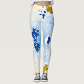 modern leggings in blue camouflage (Devant)