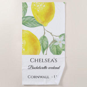 Modern Lemon Bachelorette Weekend Beach Towel Strandlaken