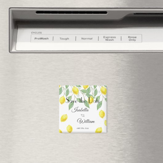 Modern Lemon Boho Summer Save the Date Magneet (Insitu (Vaatwasser))