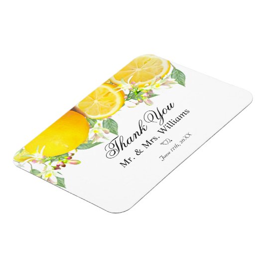 Modern Lemon Boho Summer Weddenschap Magneet (Linkerzijde)