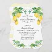 Modern Lemon Citrus Floral Elegant Bridal Shower Kaart (Voorkant / Achterkant)