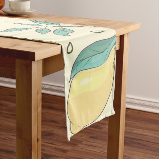 Modern Lemon Citrus Summer yellow Personalised T Lange Tafelloper (Voorbeeld)