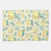 Modern Lemon Citrus Summer yellow Personalized Ap Theedoek (Horizontaal)