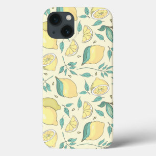 Modern Lemon Citrus Summer yellow Personalized iPhone 13 Hoesje