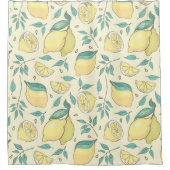Modern Lemon Citrus Summer yellow Personalized Douchegordijn (Voorkant)