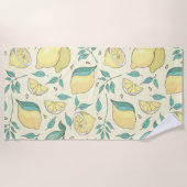 Modern Lemon Citrus Summer yellow Personalized Strandlaken (Voorkant)