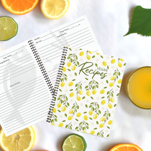 Modern Lemon Citrus Yellow Vegan Notitieboek