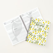 Modern Lemon Citrus Yellow Vegan Notitieboek (Binnen)